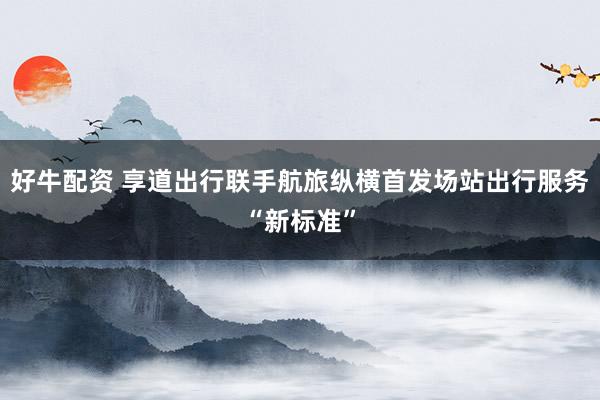 好牛配资 享道出行联手航旅纵横首发场站出行服务“新标准”