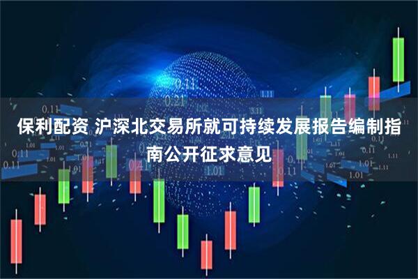 保利配资 沪深北交易所就可持续发展报告编制指南公开征求意见